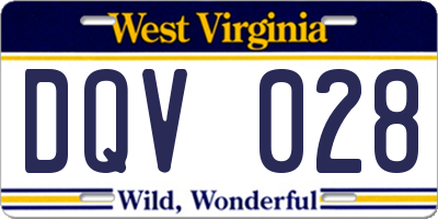 WV license plate DQV028