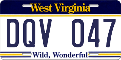 WV license plate DQV047