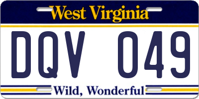 WV license plate DQV049