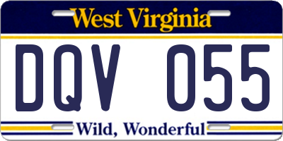 WV license plate DQV055