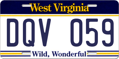 WV license plate DQV059
