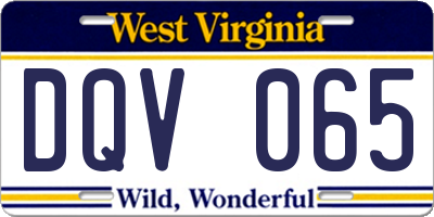 WV license plate DQV065