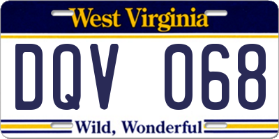 WV license plate DQV068