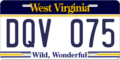WV license plate DQV075