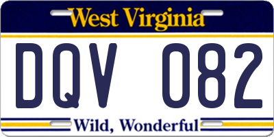 WV license plate DQV082
