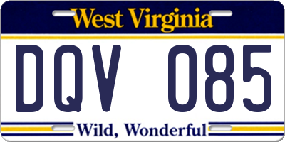 WV license plate DQV085