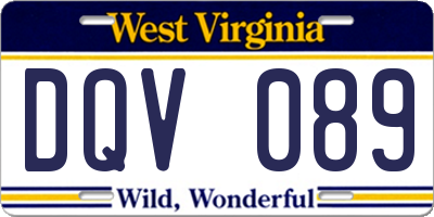 WV license plate DQV089