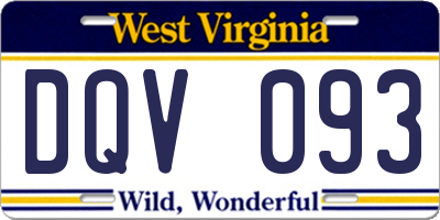 WV license plate DQV093