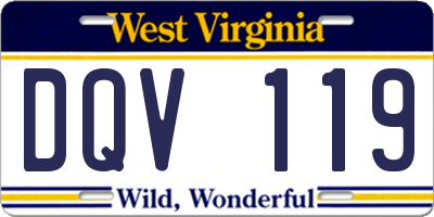 WV license plate DQV119