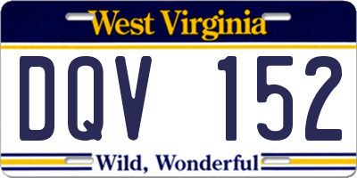 WV license plate DQV152