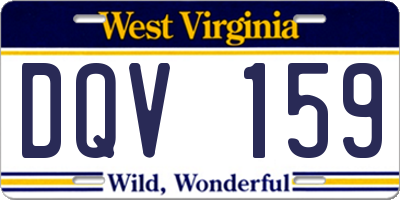 WV license plate DQV159