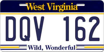 WV license plate DQV162