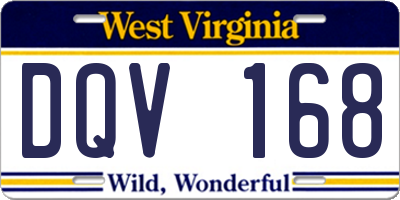 WV license plate DQV168