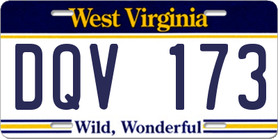 WV license plate DQV173