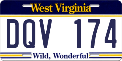 WV license plate DQV174