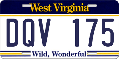 WV license plate DQV175
