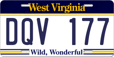 WV license plate DQV177