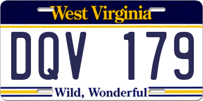 WV license plate DQV179