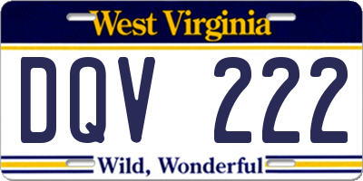 WV license plate DQV222