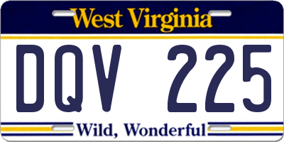 WV license plate DQV225