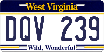 WV license plate DQV239
