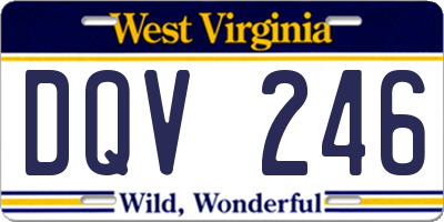 WV license plate DQV246