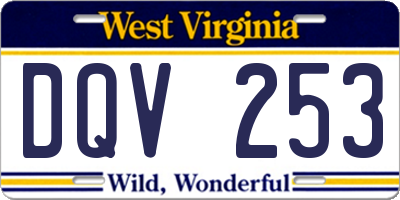 WV license plate DQV253