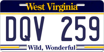 WV license plate DQV259