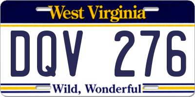 WV license plate DQV276