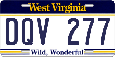 WV license plate DQV277