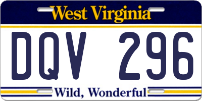 WV license plate DQV296