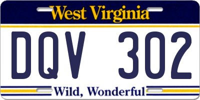 WV license plate DQV302