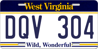 WV license plate DQV304