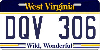 WV license plate DQV306