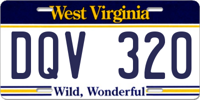WV license plate DQV320