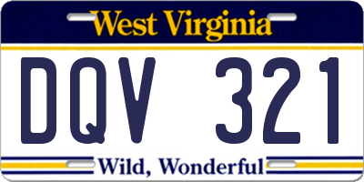 WV license plate DQV321