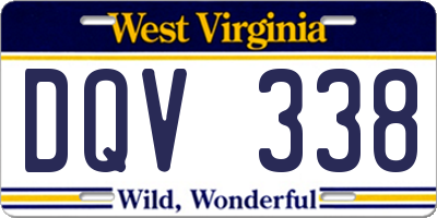 WV license plate DQV338