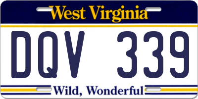 WV license plate DQV339