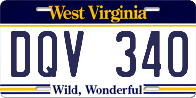 WV license plate DQV340