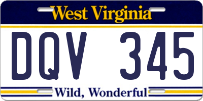WV license plate DQV345