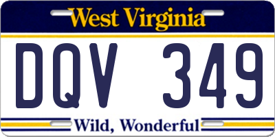 WV license plate DQV349