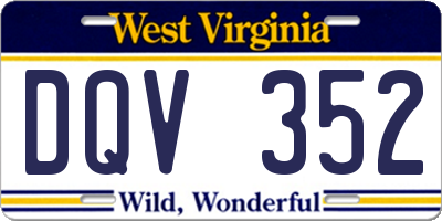WV license plate DQV352