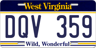 WV license plate DQV359