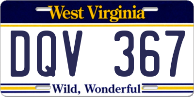 WV license plate DQV367