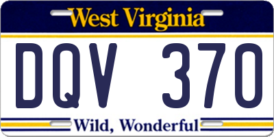 WV license plate DQV370