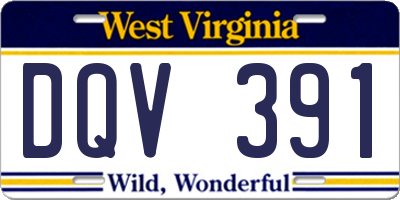 WV license plate DQV391