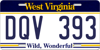 WV license plate DQV393