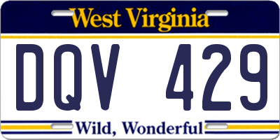 WV license plate DQV429