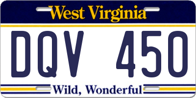 WV license plate DQV450