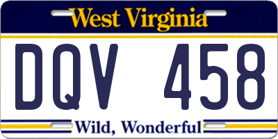 WV license plate DQV458